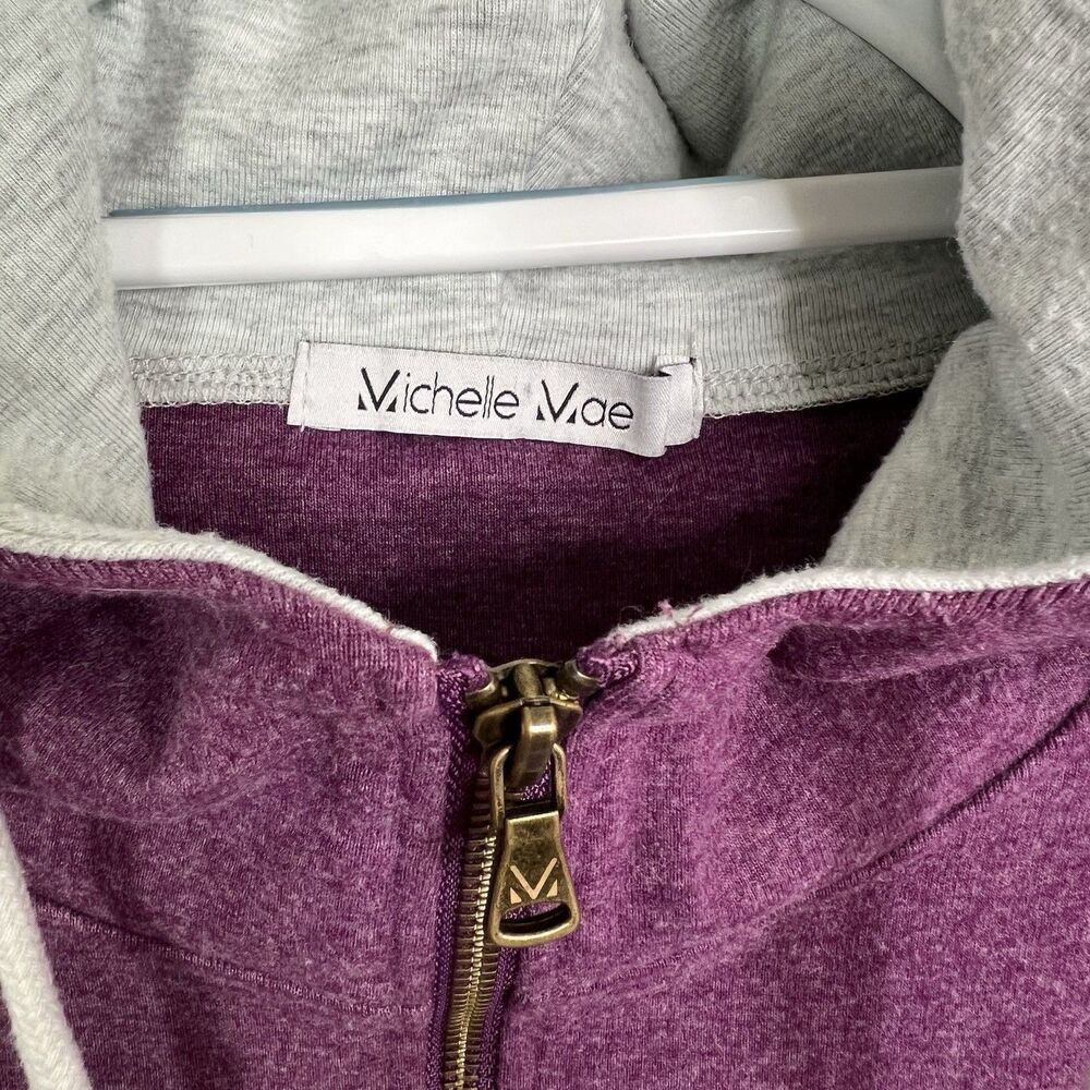 Michelle Mae Women's Hoodie Size M Cotton Blend Lavender Half Zip Sport Outdoors - Picture 6 of 12